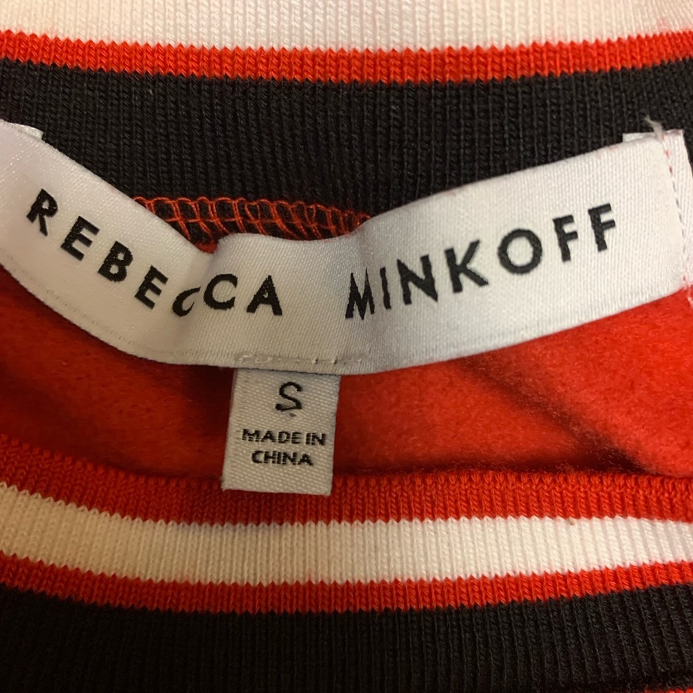 REBECCA MINKOFF Stripe Sweatshirt In Red Size Small - Picture 4 of 6